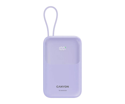 Powerbank CANYON Powerbank OnPower 101 z kablem 10000 mAh PD22.5W Fioletowy